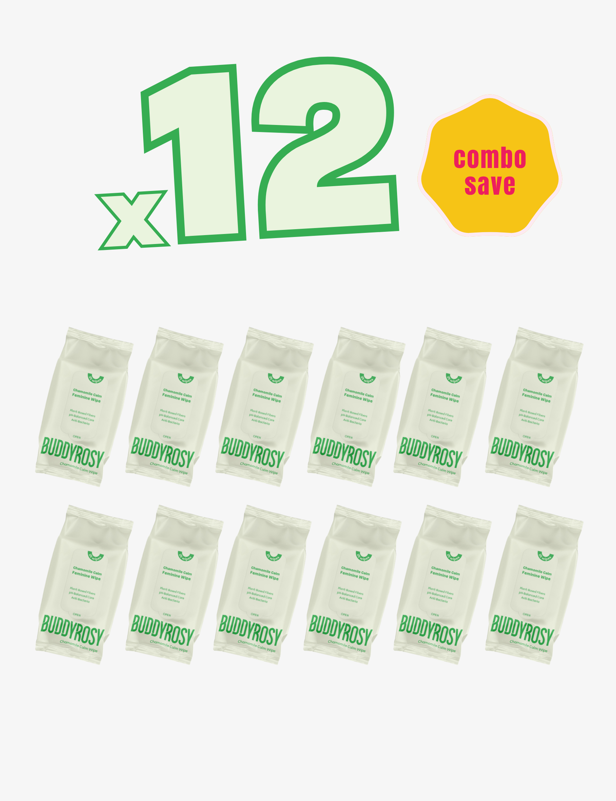 12 Chamomile Calm Feminine Wipe